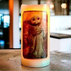 NWOT. Star Wars - Baby Yoda Flameless Battery Operated Candle with Timer.